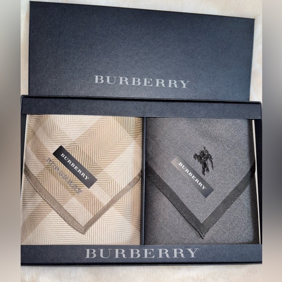 Burberry Men's Handkerchief GIFT Boxed Set- Will ship in time for Dad! - Picture 1 of 5